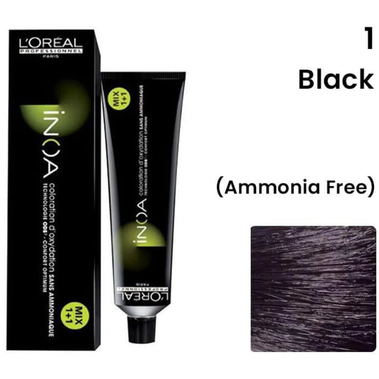 L'Oréal Professionnel INOA Hair Color 1 Black – Ammonia Free Permanent Color