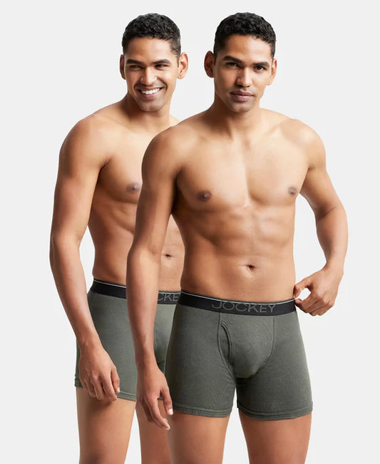 Jockey Men’s Boxer Brief 8009 | Pack of 2 | Cotton Stretch Mid-Rise Underwear